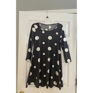 Tunic top grey  pokadot medium